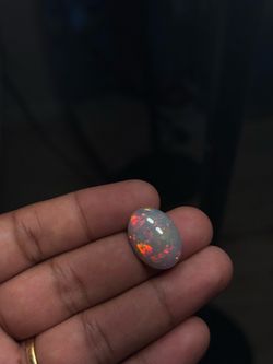 10.4 Ct Natural Ethiopian Opal Oval Cabochon Loose Gemstone Red Fire