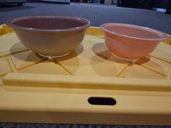 Vintage PYREX Autumn Harvest Mixing Bowls – Set of 2 – Made in USA