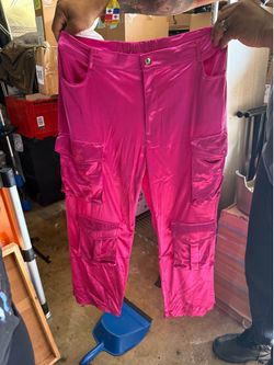 Hot pink satin women’s pants size 36