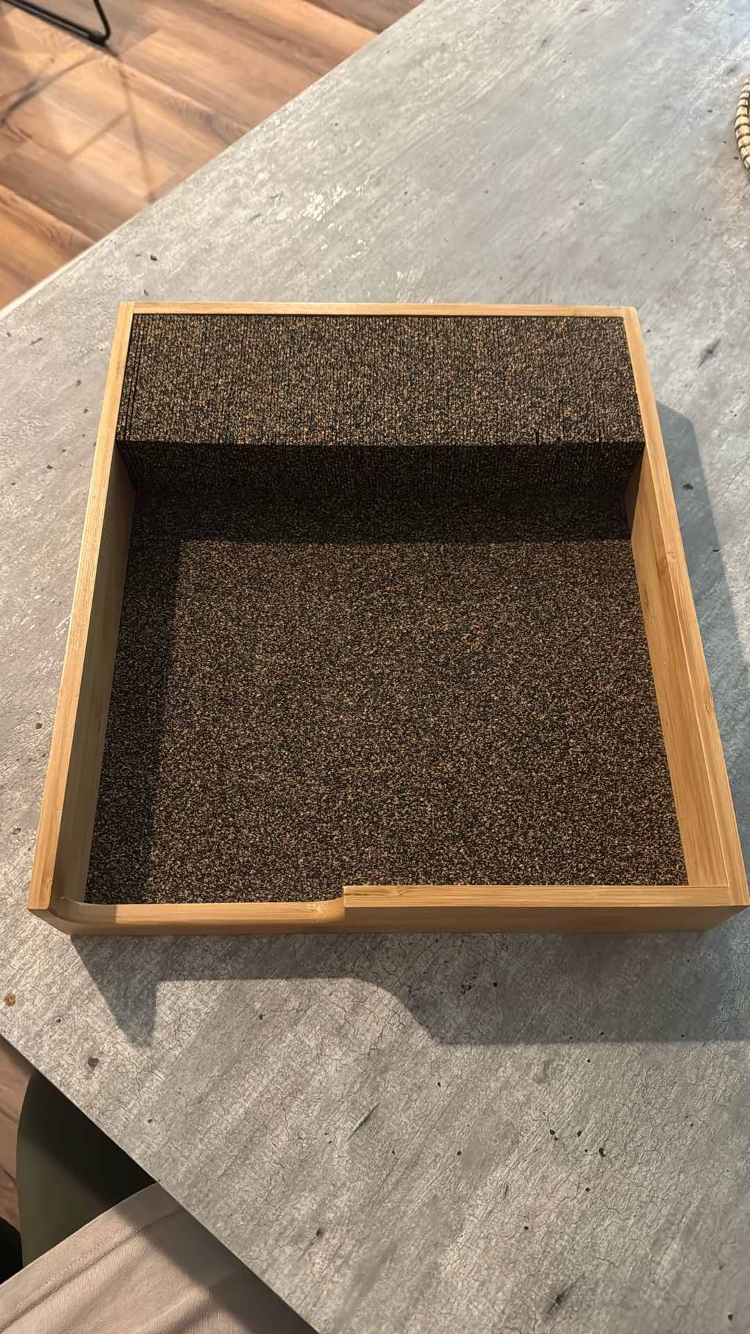 Knife drawer Organizer With Cork And wood