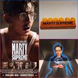 Marty Supreme Poster And Ping Pong Ball Set 
