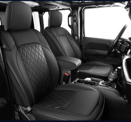 Seat Covers Fullset for Jeep Wrangler, Waterproof Car Seat Covers for Automotive Truck Seat Covers Custom Fit for 2018-2024 Jeep Wrangler JL 4-Door wi
