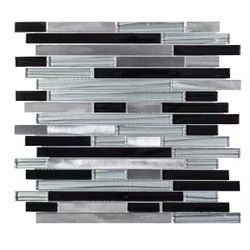 Binary Code Glass And Metal Mosaic Tile