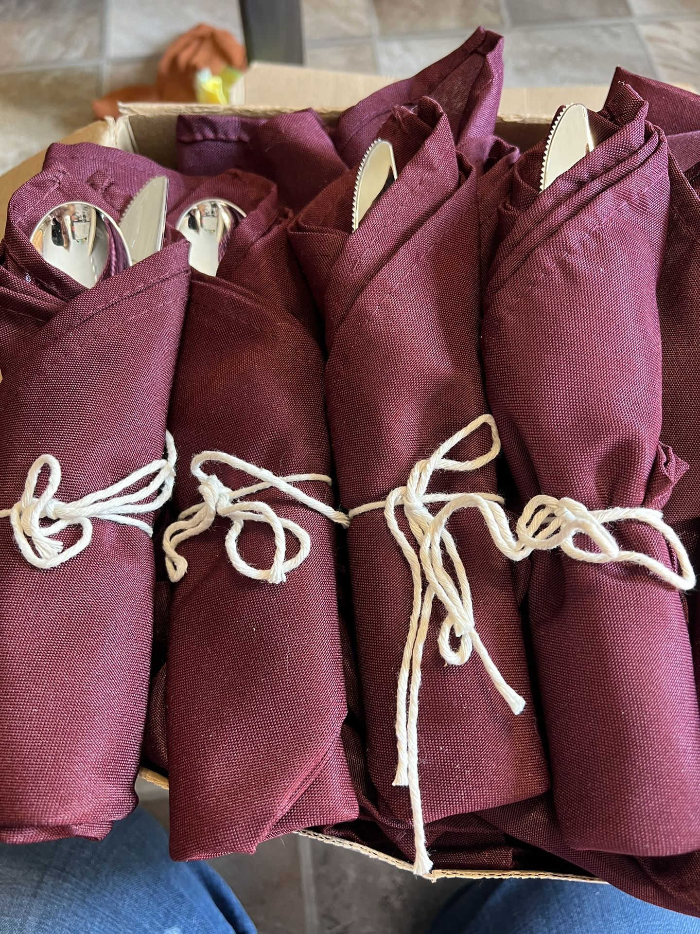 Burgundy Cloth Napkins