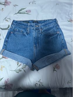 High rise denim shorts
