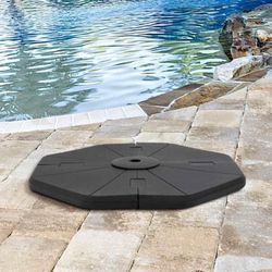 New 4 Pc Interlocking Umbrella Base For Offset Umbrellas Water Or Sand Filled