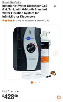 Instant Hot Water Dispenser 0.66 Gal. Tank with 6-Month Standard Water Filtration System for InSinkErator Dispensers