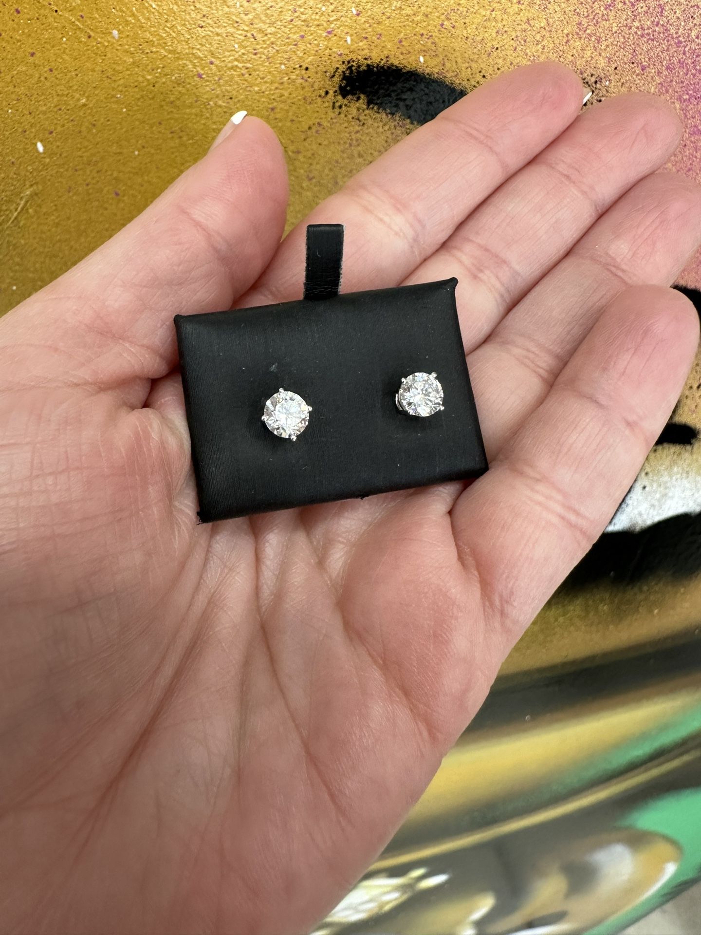 14k LAB DIAMOND 1CT EARRINGS