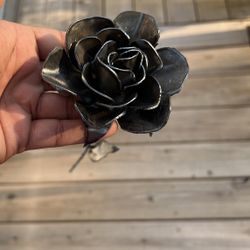 Metal Rose Welded Together Art