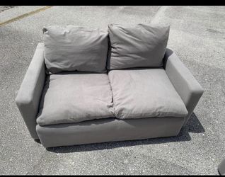 Down Loveseat Couch Gray