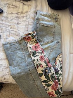 Vintage Floral Stretch Bootcut Jeans