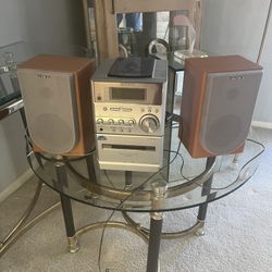 Old Fashioned Sony Speakers And Set