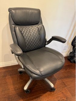 Leather Office Chair w/ roller wheels - excellent condition