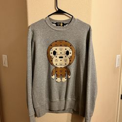 Bape X Mcm Baby Milo Crewneck Grey Medium
