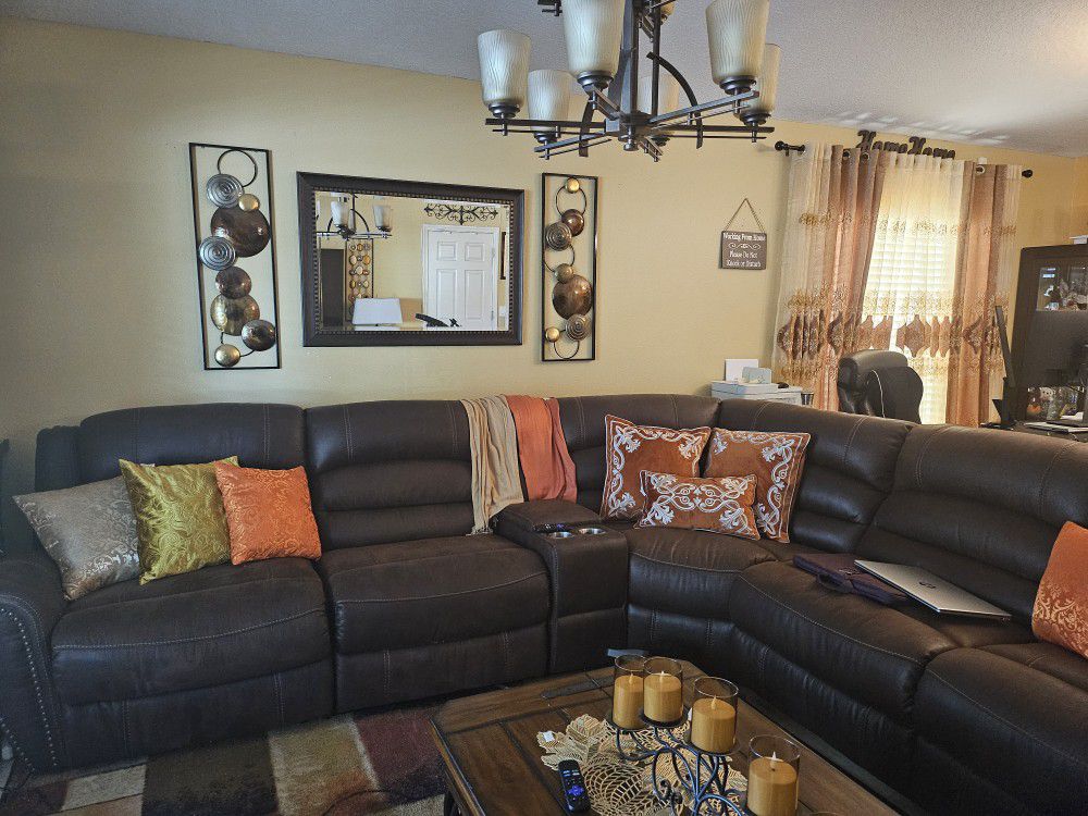 3 Recliners Sectional Power