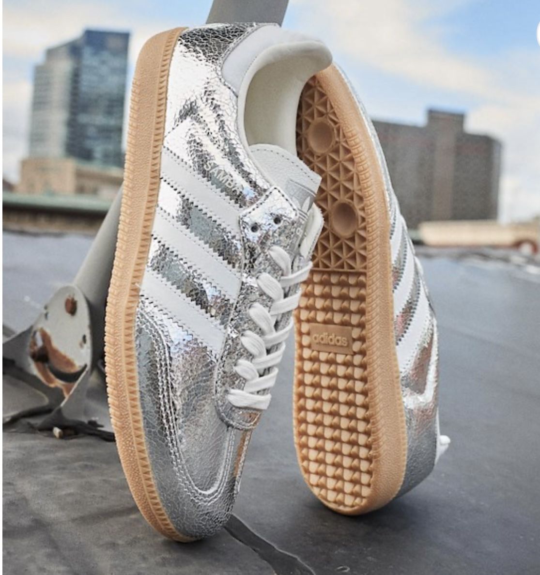 Womens adidas Samba OG Athletic Shoe - Silver Metallic / White / Core White