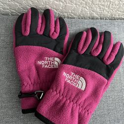 Women’s Maroon North Face Fleece Denali Gloves medium