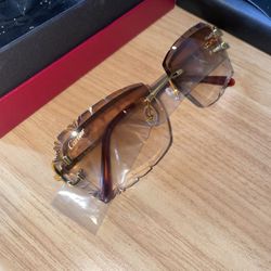 Cartier Big C Wire Sunglasses Brown 