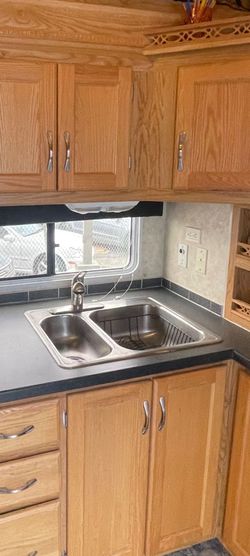 RV trailer double sink