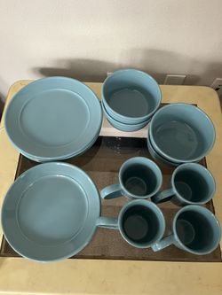 🍽️ Modern Dinnerware Set (16Pieces) - Sky Blue