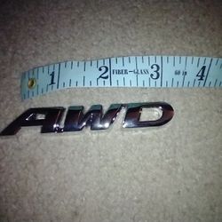 AWD Badge Metal Chrome Plate Emblem