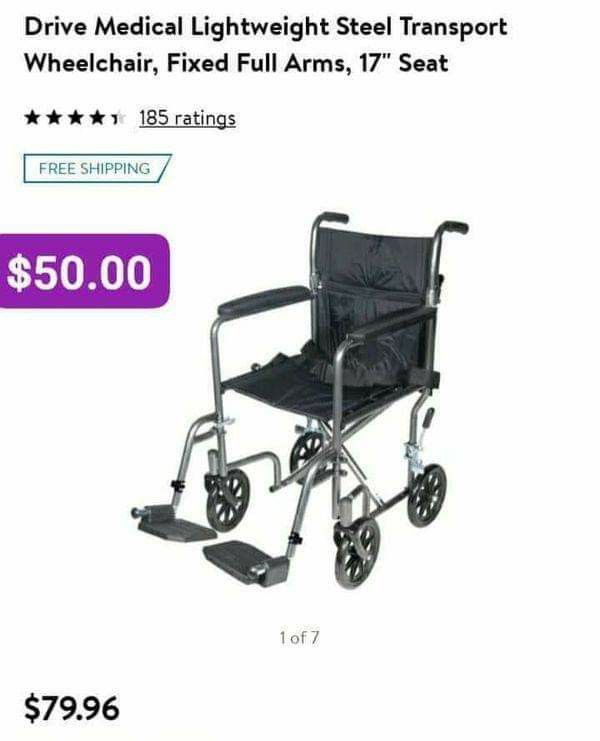 New 17" seat wheelchair