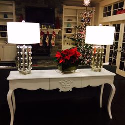 White Wood Console Table 