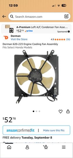 Radiator fan for select Honda models