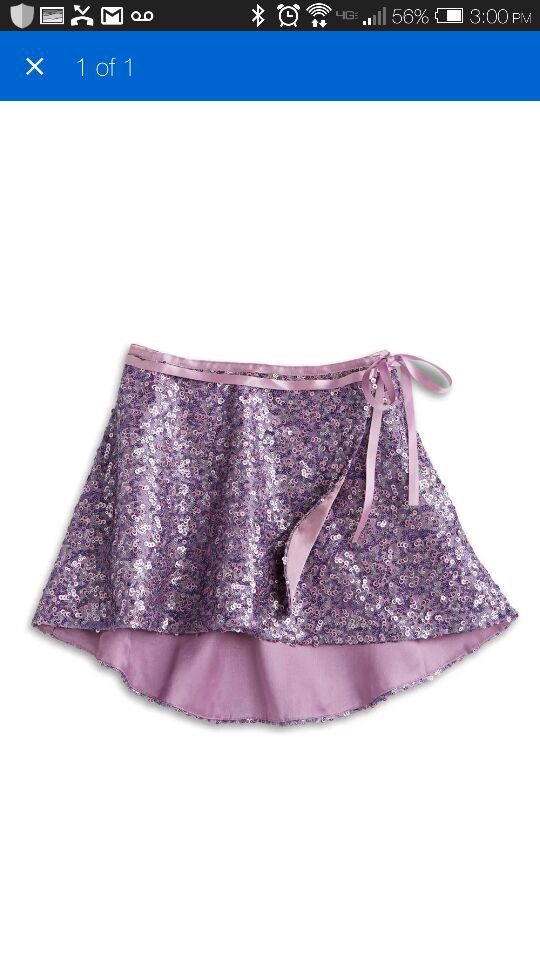 American Girl Isabella Purple Dance Skirt for Girls 14/16