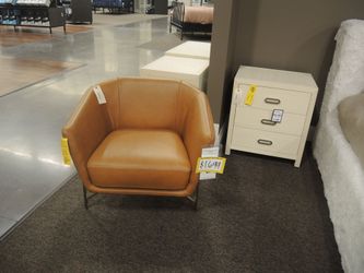 Nicoletti High Point Showroom Leather Accent Chair - Cognac | Armchair