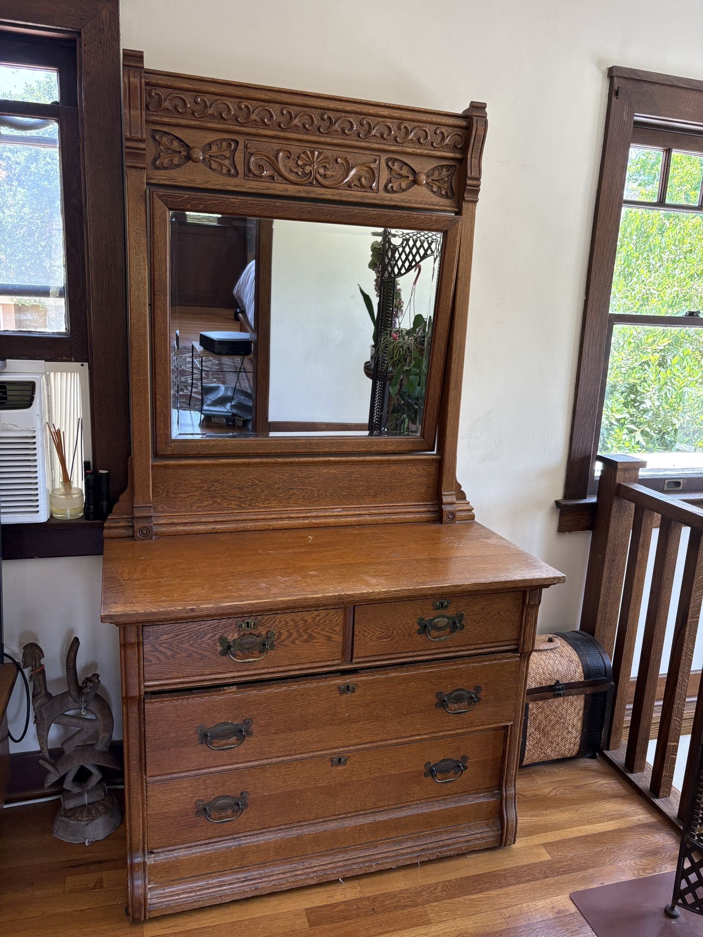 Antique Dresser With Swivel Mirror