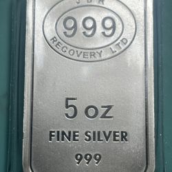 5 Ounce/oz .999 Fine Silver Bar