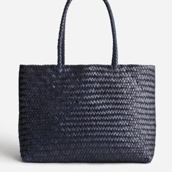 *NEW *The Handwoven Leather Tote ( color Nightmare)