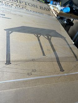 Hampton Bay Providence Place 11 ft. W x 10 ft. D Brown Hard Top Gazebo Brand New in Box