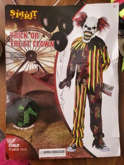 Spirit Trick or Treat Clown Halloween Costume Child Large