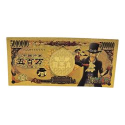 24k Gold Plated, Sabo (One Piece) Bill/Banknote, Anime