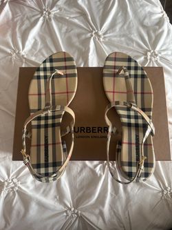 Burberry Nova Check T-Strap Sandals