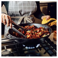 Chef Collection 12 Inch Cast Iron Chef Style Stir Fry Skillet Made In USA