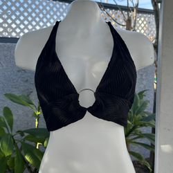 Black Halter Ring Top Medium 