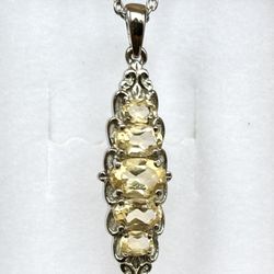 Beautiful Brand New Brazilian Citrine Pendant Necklace - 20"