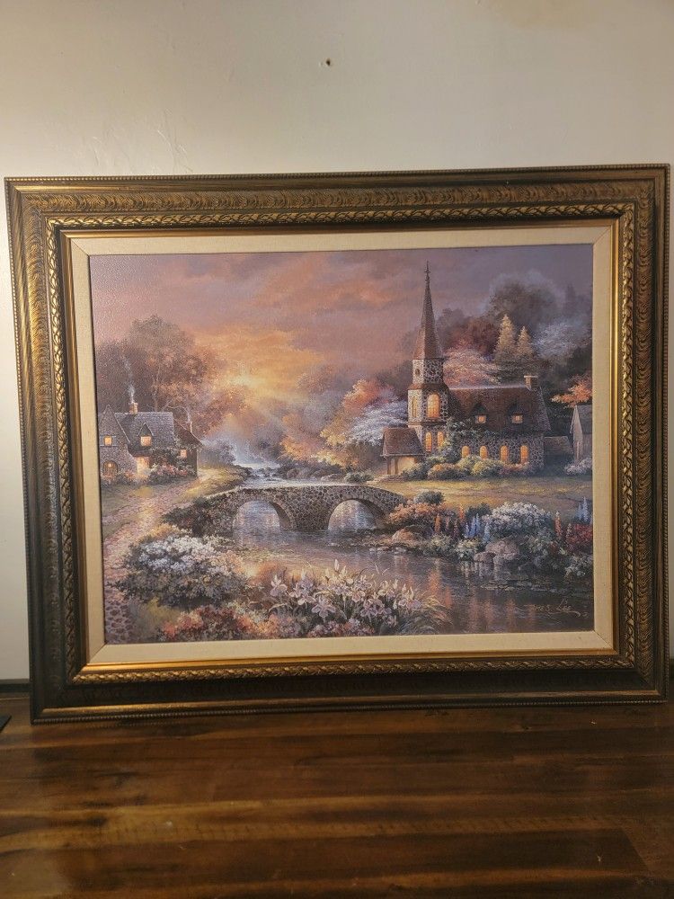 James Lee "Twilight" Signed & Framed Art Painting 36" X 30"