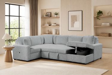 Sectional sofa with pull out sleeper