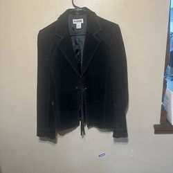 Leather black jacket, suede 100% authentic large