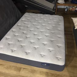 Queen Serta mattress and bed frame