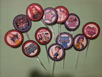 Demon hunters handmade cupcake toppers