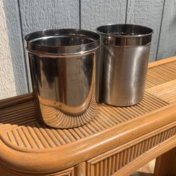 Set Of 2 Stainless Steel Silver Metal Bain Marie 