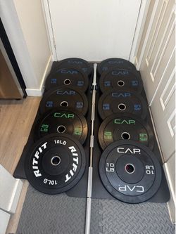 Olympic Bumper plates and Barbell