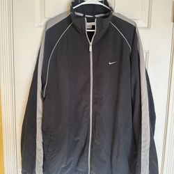 NIKE FULL ZIP RAIN JACKET XXL BLACK GREY