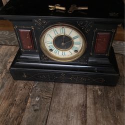 Antique Ansonia Cast Iron Mantel Clock