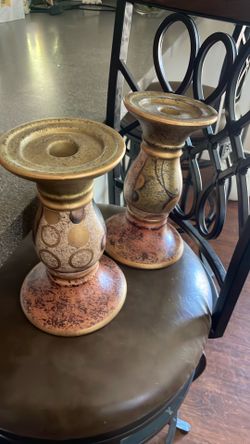 Two candlesticks pretty multicolored Two candlesticks pretty multicolored